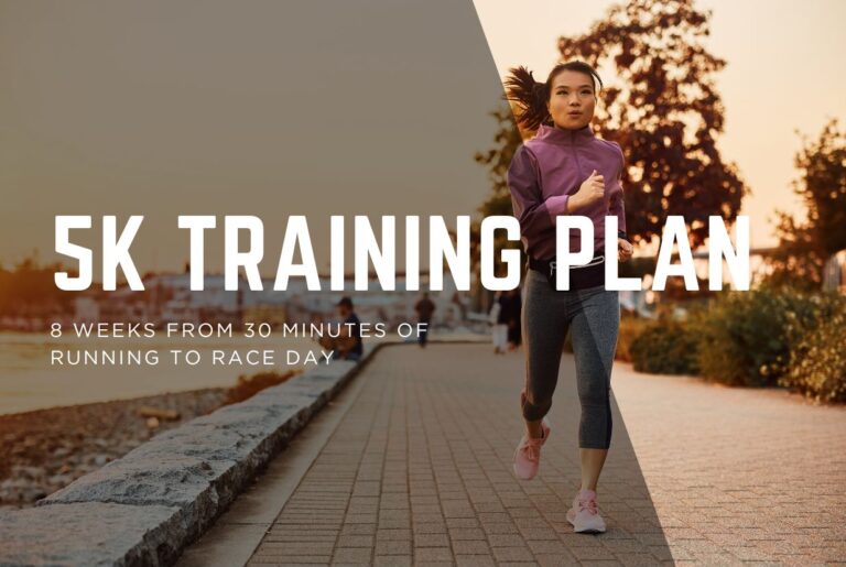 Runner on a path during a 5K training plan session